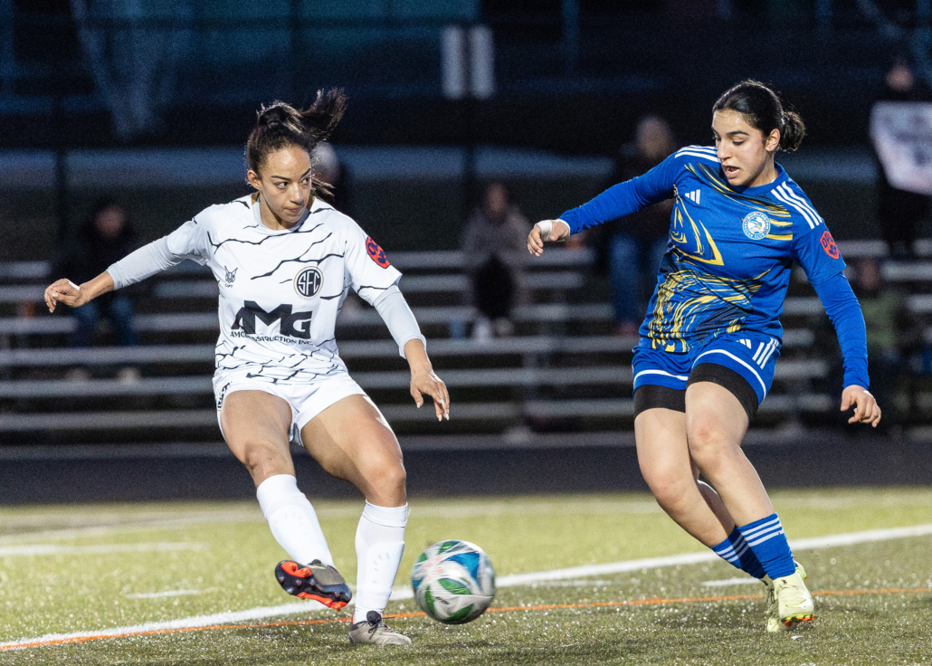 Ontario Premier League soccer game between Scrosoppi SC and Burlington SC on April 11, 2026 at Corpus Christi in Burlington Ontario Premier League soccer game between Scrosoppi SC and Burlington SC on April 11, 2026 at Corpus Christi in Burlington