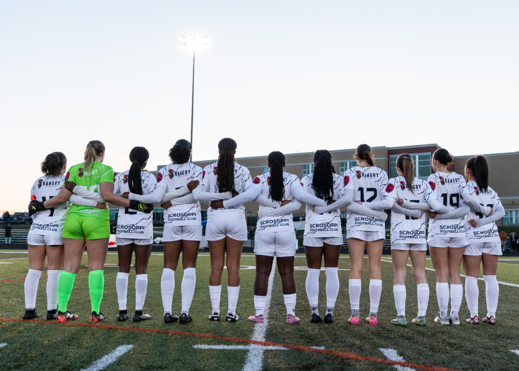 Ontario Premier League soccer game between Scrosoppi SC and Burlington SC on April 11, 2026 at Corpus Christi in Burlington Ontario Premier League soccer game between Scrosoppi SC and Burlington SC on April 11, 2026 at Corpus Christi in Burlington