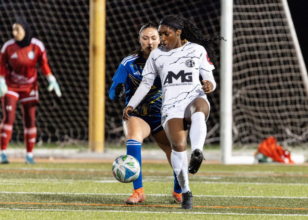 Ontario Premier League soccer game between Scrosoppi SC and Burlington SC on April 11, 2026 at Corpus Christi in Burlington Ontario Premier League soccer game between Scrosoppi SC and Burlington SC on April 11, 2026 at Corpus Christi in Burlington