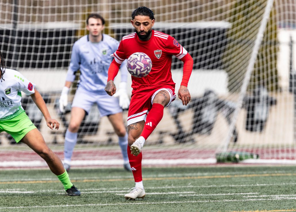 Ontario Premier League soccer game between Sudbury Wolves and Hamilton United on April 11, 2026 at Ron Joyce Stadium in Hamilton