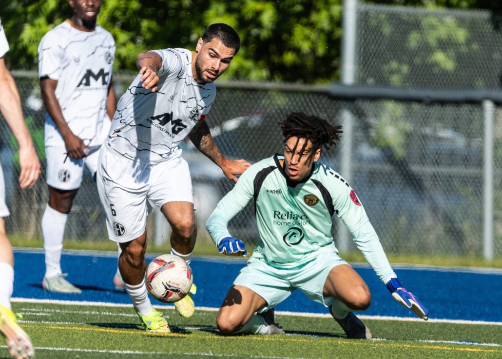 Ontario Premier League soccer game between Scrosoppi SC at Oakville SC in Oakville on June 7, 2026 at Bronte Athletic Park